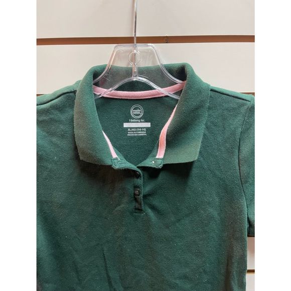 Two Girls Green Collared Uniform Shirts Size XL - Picture 3 of 7